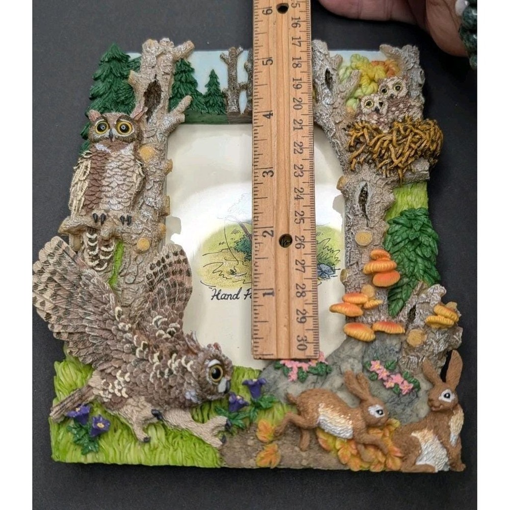 Resin Woodland Owl & Rabbit Picture Frame Forest Wildlife Nature Decor - Picture 10 of 10